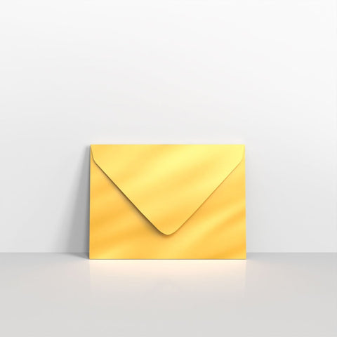 D0470100 - Gold Metallic Coloured Gummed Greeting Card V Flap Envelopes - Greeting Card Envelopes