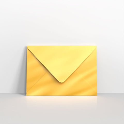 D04C5 - Gold Metallic Coloured Gummed Greeting Card V Flap Envelopes - Greeting Card Envelopes