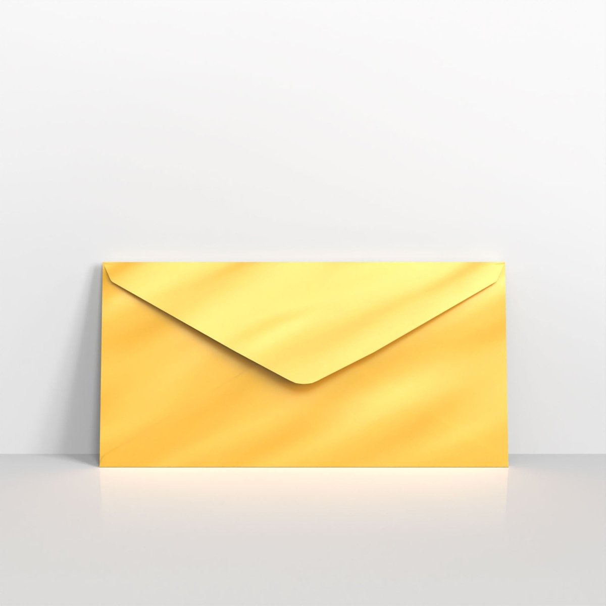 Gold Metallic Coloured Gummed Greeting Card V Flap Envelopes - DL - 110 x 220mm