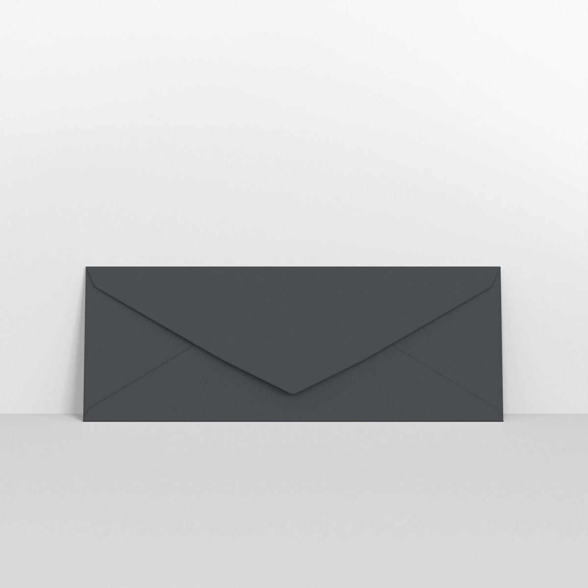 Dark Grey Coloured Gummed V Flap Envelopes - 80 x 215mm