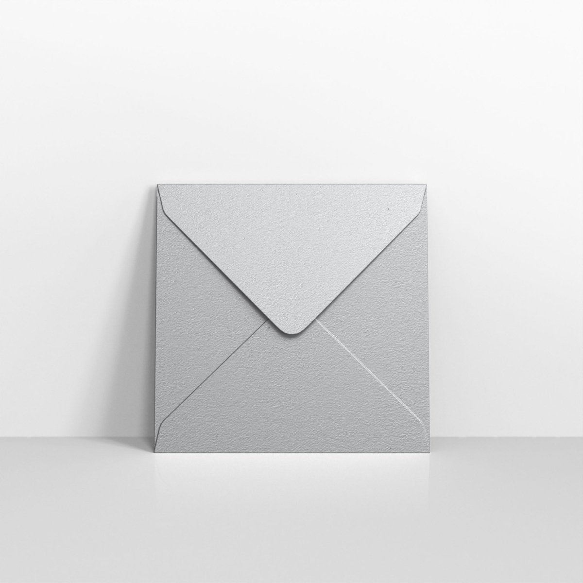 Metallic Silver Coloured Gummed V Flap Envelopes - Square - 116 x 116mm