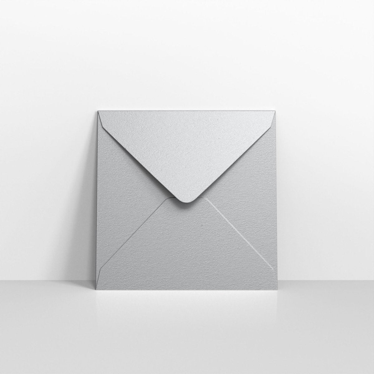 Metallic Silver Coloured Gummed V Flap Envelopes - Square - 140 x 140mm