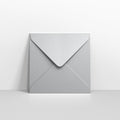 E05155 - Metallic Silver Coloured Gummed V Flap Envelopes - Greeting Card Envelopes