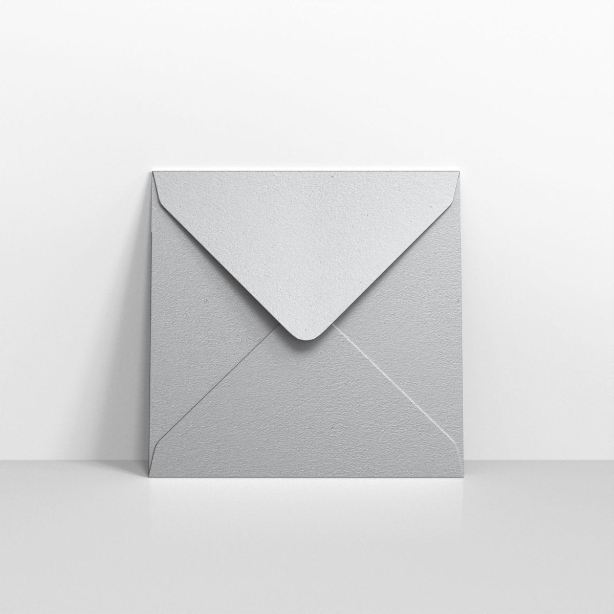 Metallic Silver Coloured Gummed V Flap Envelopes - Square - 155 x 155mm