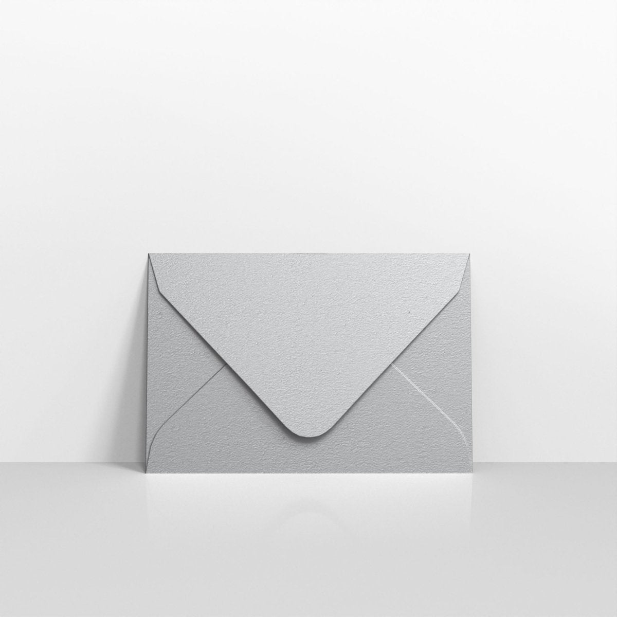Metallic Silver Coloured Gummed V Flap Envelopes - 62 x 94mm