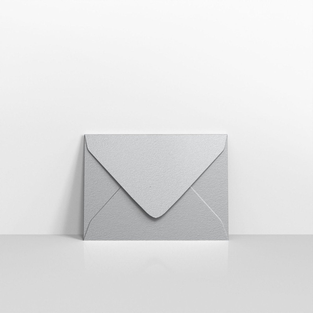 Metallic Silver Coloured Gummed V Flap Envelopes - 70 x 100mm
