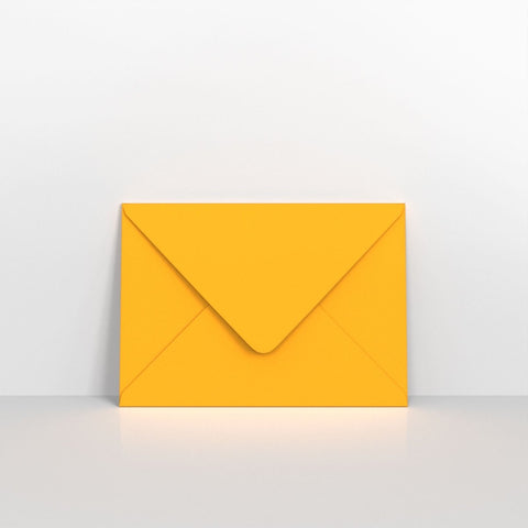 GC152216DY - Dark Yellow Coloured Gummed V Flap Envelopes - Greeting Card Envelopes