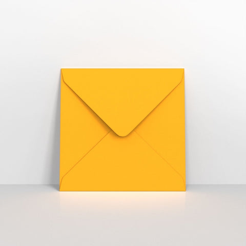 GC155155DY - Dark Yellow Coloured Gummed V Flap Envelopes - Greeting Card Envelopes