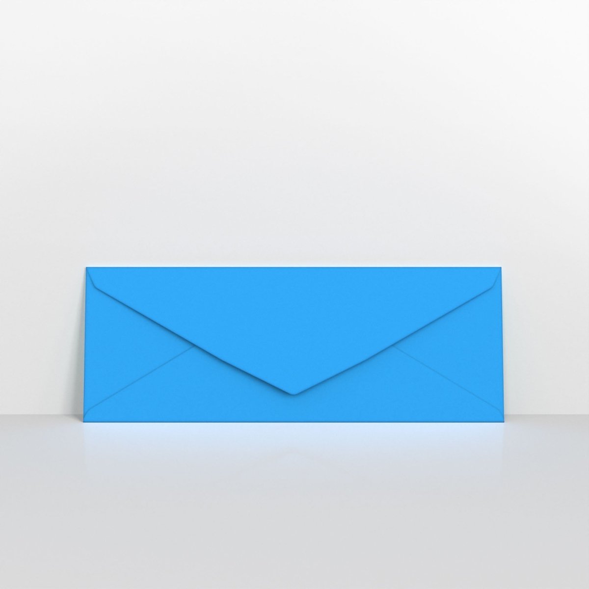 Bright Blue Coloured Gummed V Flap Envelopes - 80 x 215mm