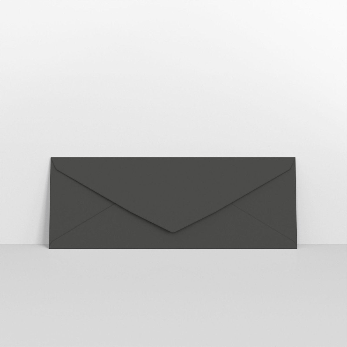 Black Coloured Gummed V Flap Envelopes - 80 x 215mm