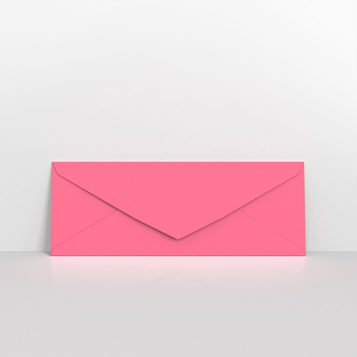 Bright Pink Coloured Gummed V Flap Envelopes - 80 x 215mm