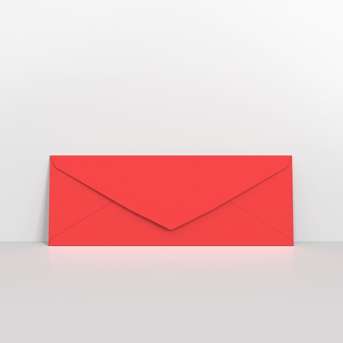 Bright Red Coloured Gummed V Flap Envelopes - 80 x 215mm