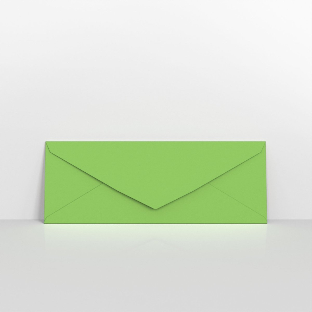 Mid Green Coloured Gummed V Flap Envelopes - 80 x 215mm