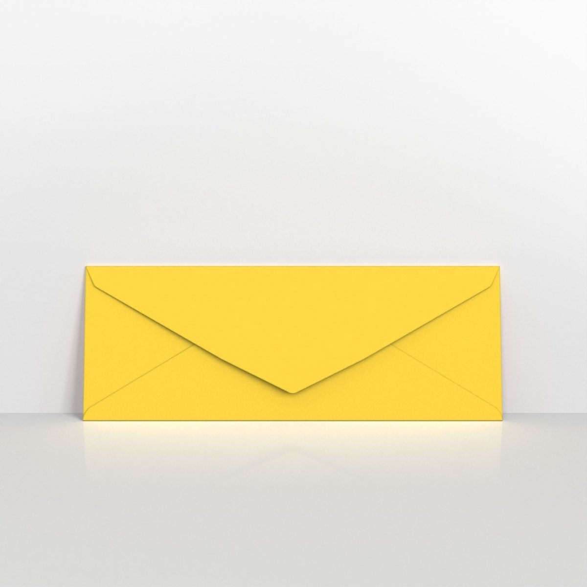 Mid Yellow Coloured Gummed V Flap Envelopes - 80 x 215mm