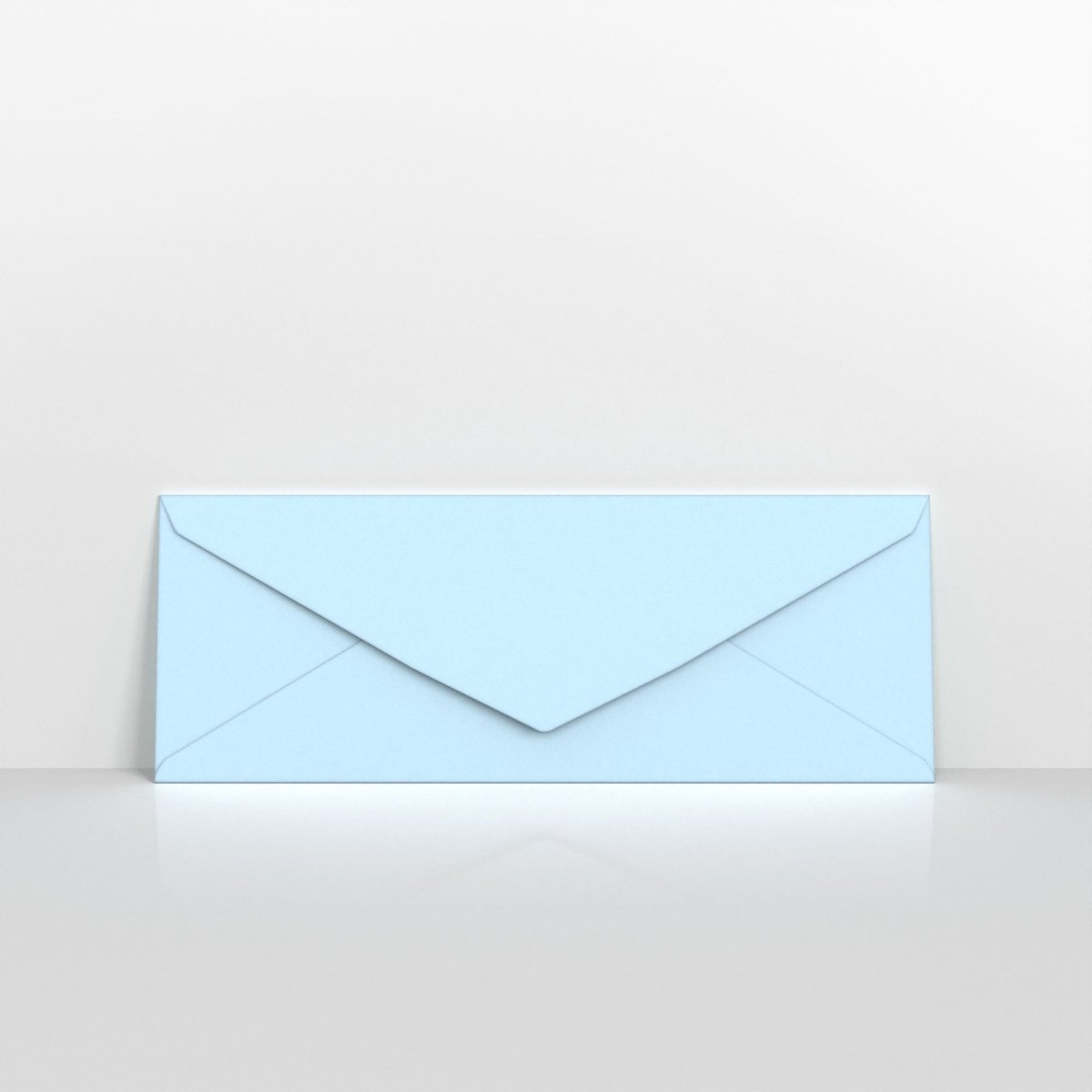 Pale Blue Coloured Gummed V Flap Envelopes - 80 x 215mm