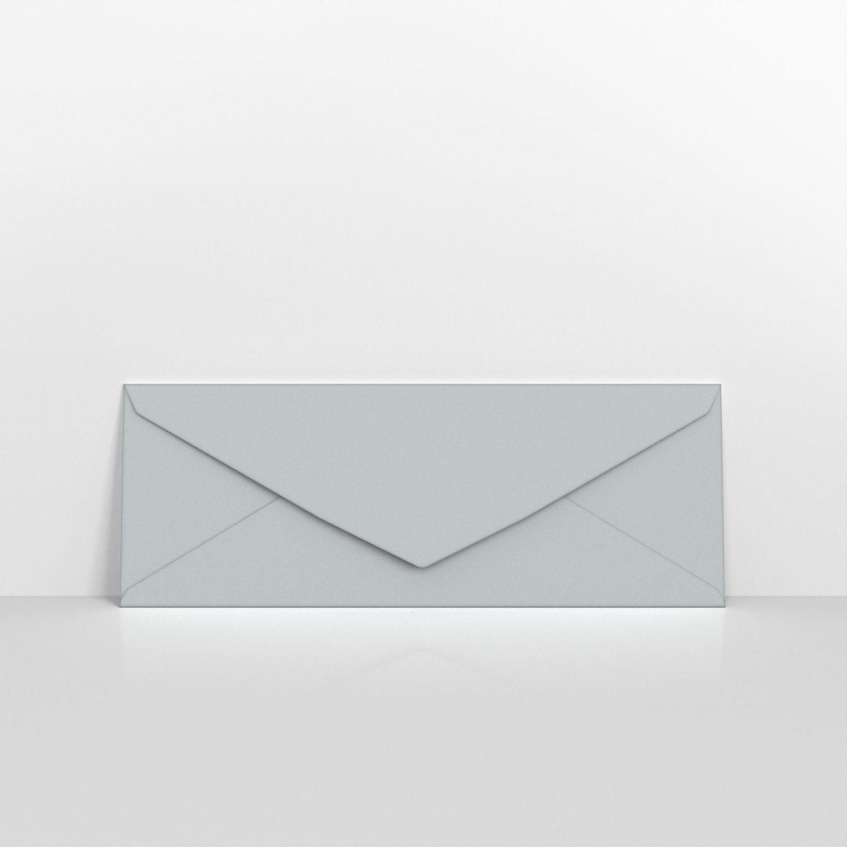 Pale Grey Coloured Gummed V Flap Envelopes - 80 x 215mm