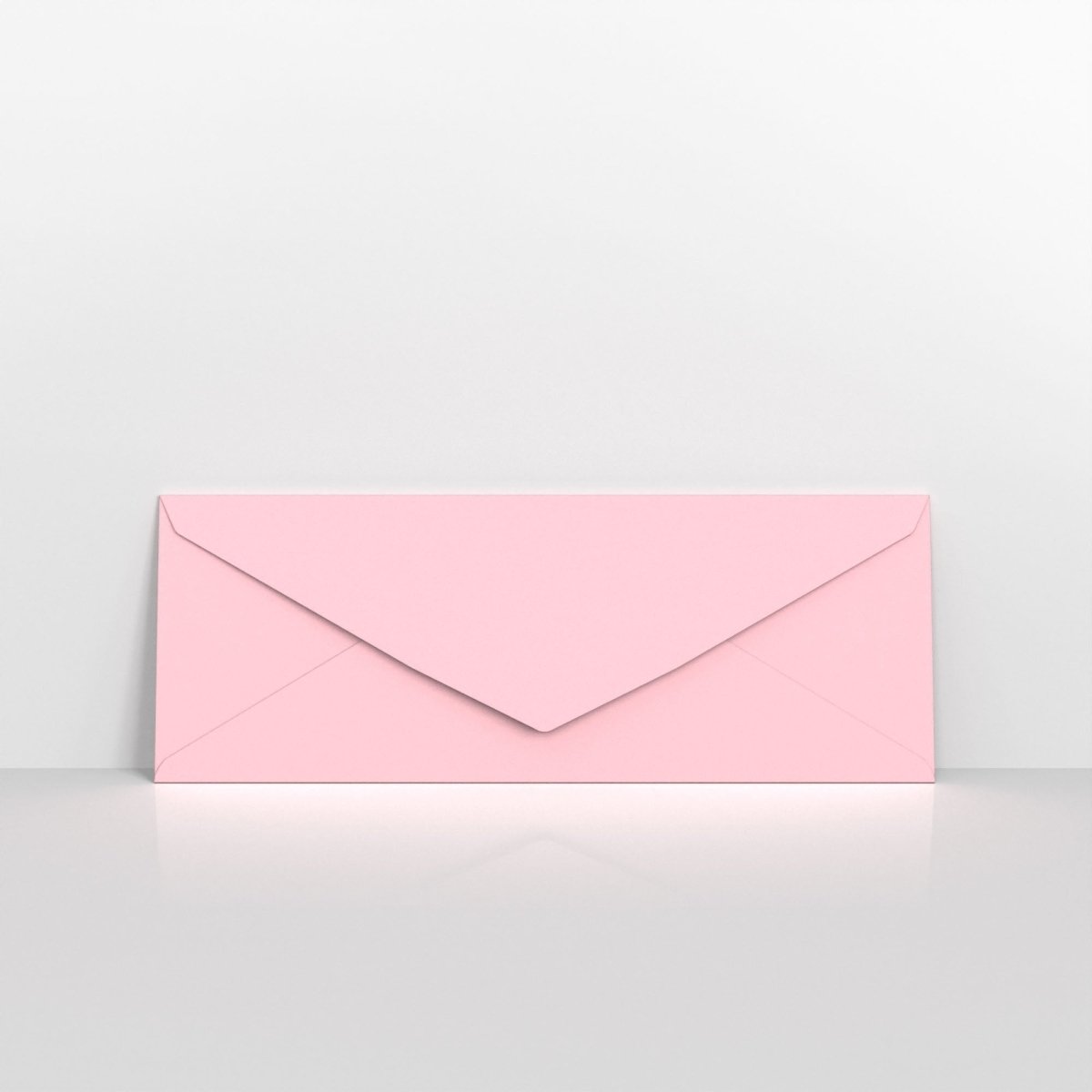 Pale Pink Coloured Gummed V Flap Envelopes - 80 x 215mm