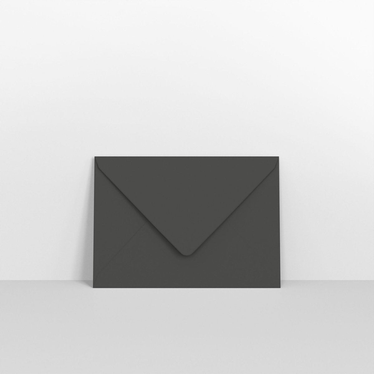 Black Coloured Gummed V Flap Envelopes - 95 x 122mm