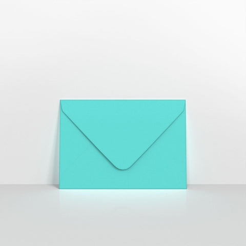 GCC7REB - Robin Egg Blue Coloured Gummed V Flap Envelopes - Greeting Card Envelopes