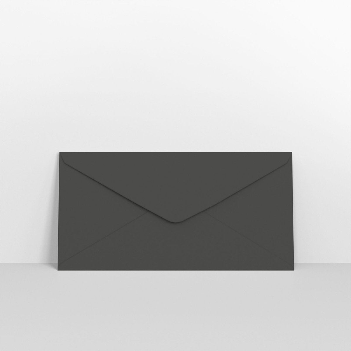 Black Coloured Gummed Greeting Card V Flap Envelopes - DL - 110 x 220mm