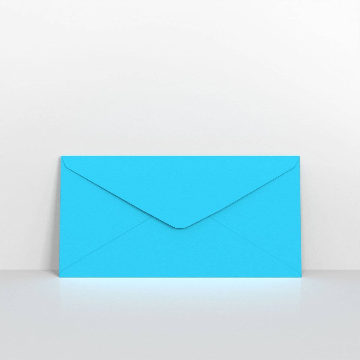 Mid Blue Coloured Gummed V Flap Envelopes - DL - 110 x 220mm