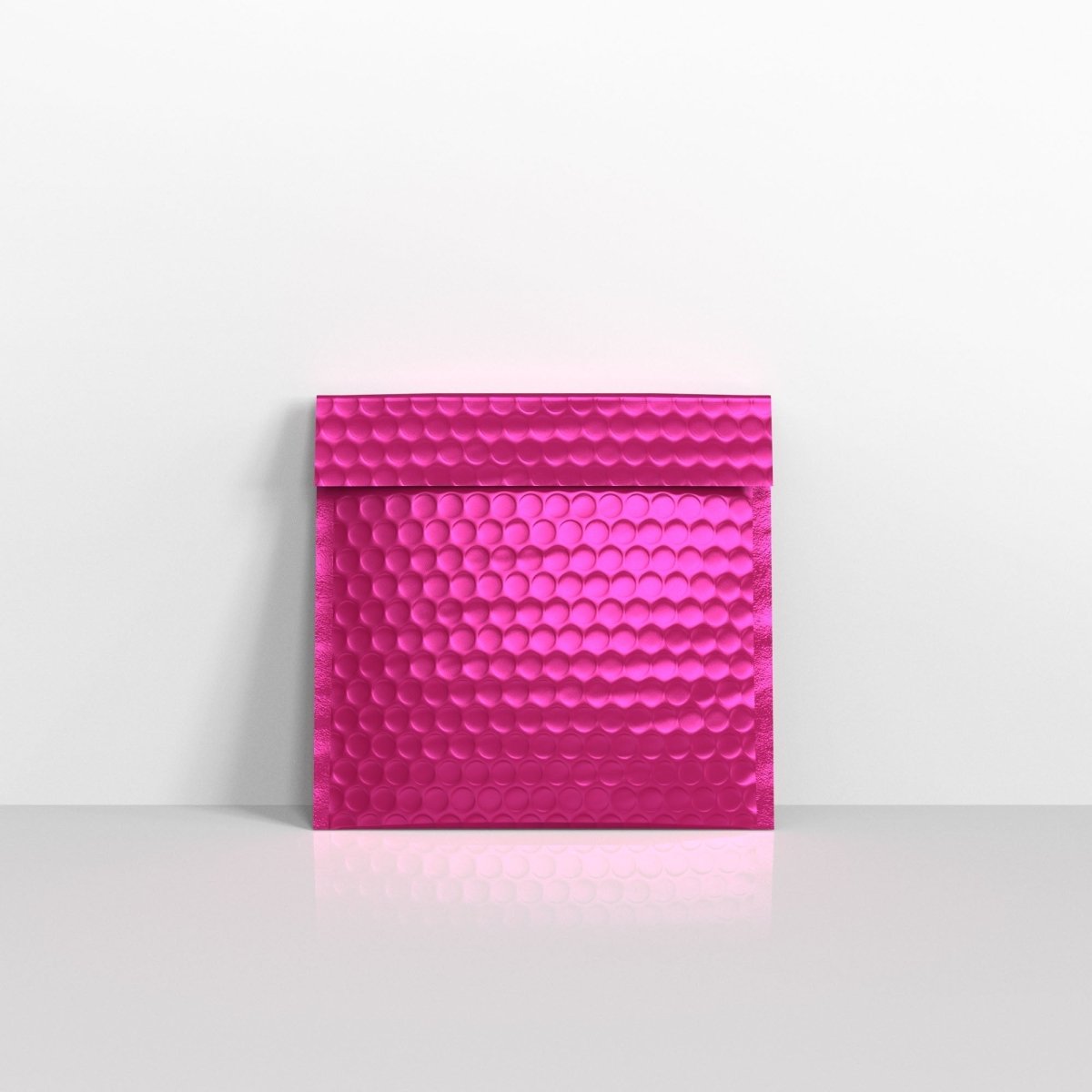 Hot Pink Metallic Finish Bubble Bag Mailers - Square - 165 x 165mm