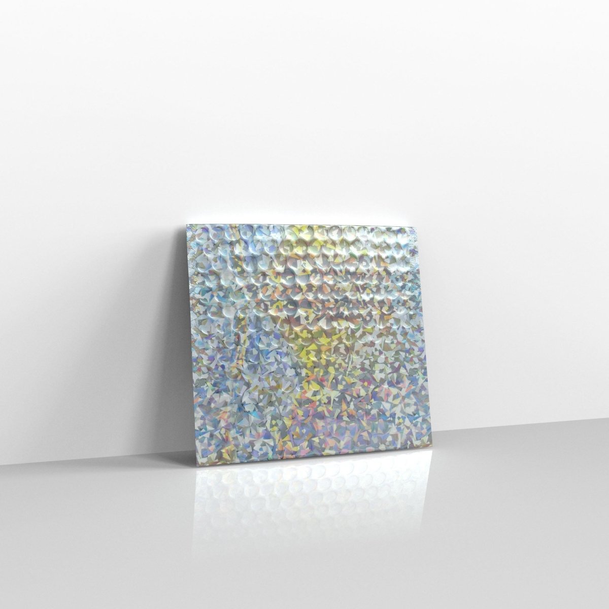 Silver Holographic Metallic Finish Bubble Bag Mailers - Square - 165 x 165mm