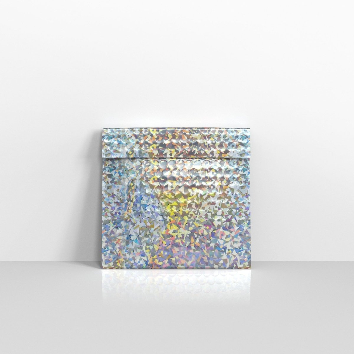 Silver Holographic Metallic Finish Bubble Bag Mailers - Square - 165 x 165mm