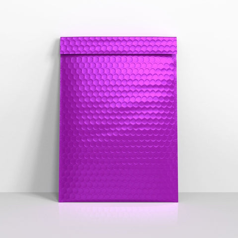 MB324P - Purple Metallic Finish Bubble Bag Mailers - Metallic Finish Bubble Bag Mailers