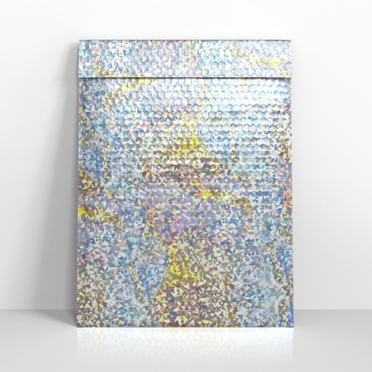 Silver Holographic Metallic Finish Bubble Bag Mailers - 450 x 320mm
