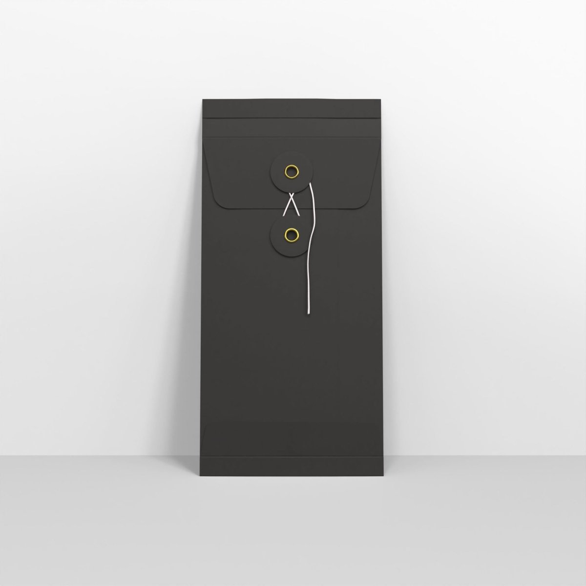 Black String and Washer Gusset Envelopes - DL - 220 x 110 x 25mm