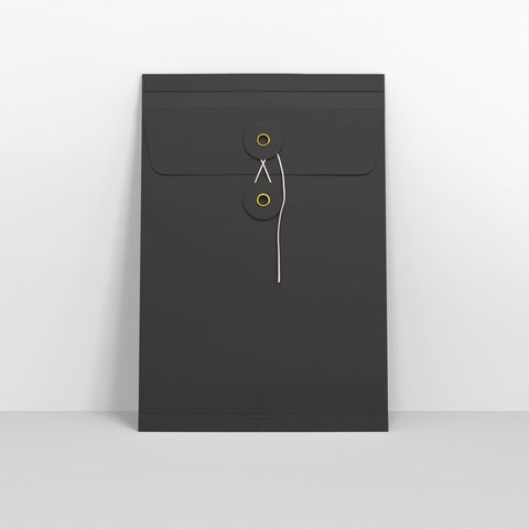 SW229B - G - Black String and Washer Gusset Envelopes - String and Washer Envelopes