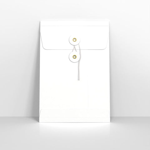 SW229W - G - White String & Washer Gusset Envelopes - String and Washer Envelopes