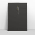 SW324B - G - Black String and Washer Gusset Envelopes - String and Washer Envelopes