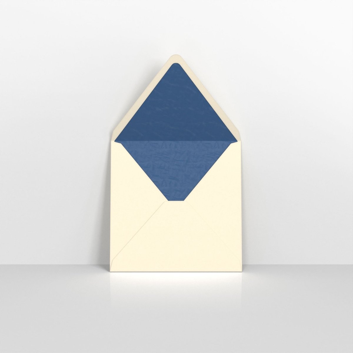 Ivory & Blue Fancy Paper Lined Envelopes - Square - 160 x 160mm