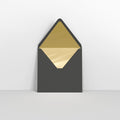TL160G - B - Black & Gold Fancy Foil Lined Envelopes - Lined Envelopes