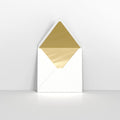 TL160G - W - White & Gold Fancy Foil Lined Envelopes - Lined Envelopes