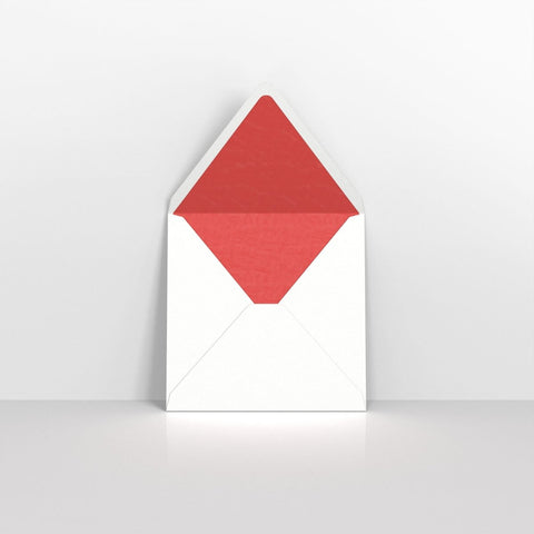 TL160R - W - White & Red Fancy Paper Lined Envelopes - Lined Envelopes