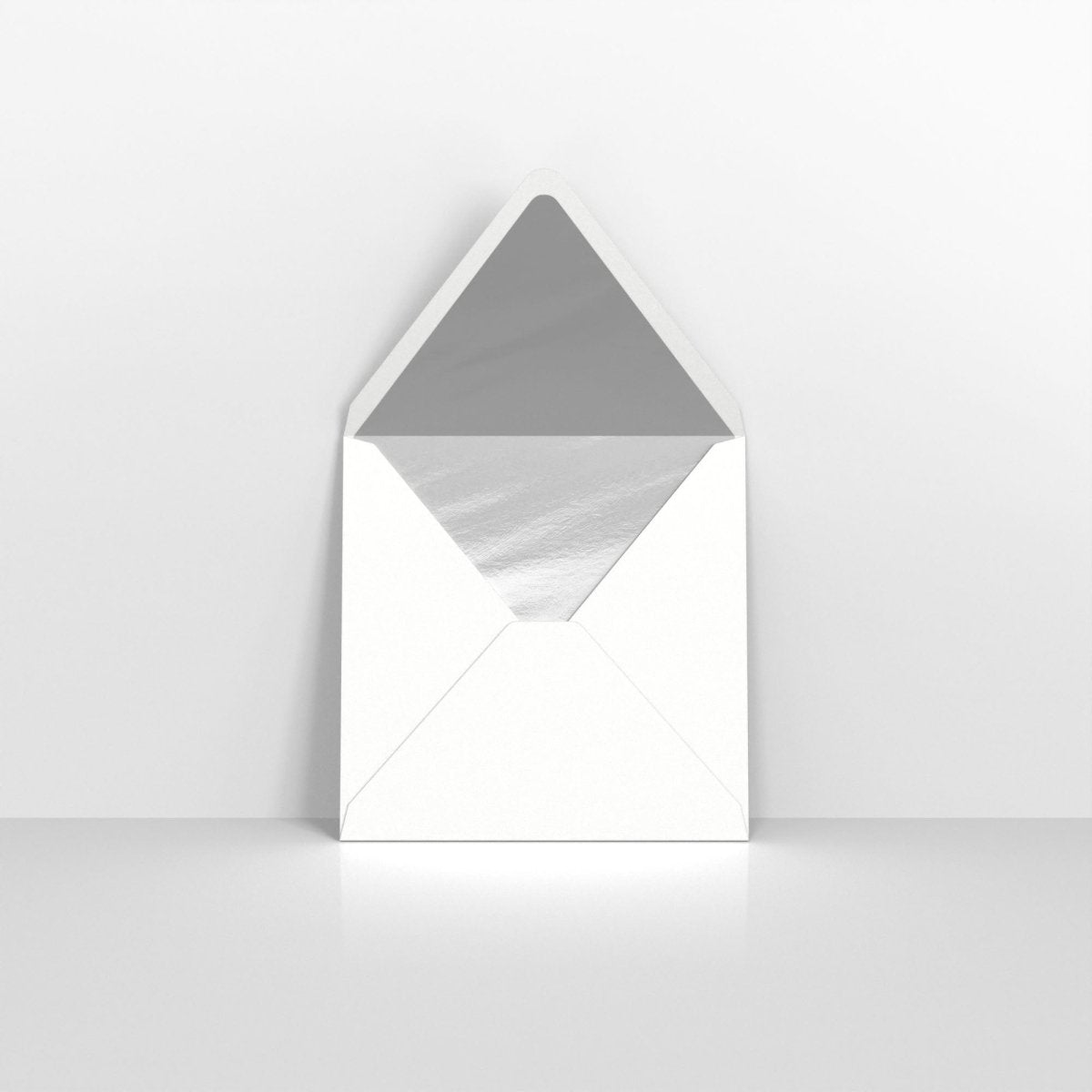 White & Silver Fancy Foil Lined Envelopes - Square - 160 x 160mm
