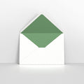 TLC5GR - W - White & Green Fancy Paper Lined Envelopes - Lined Envelopes