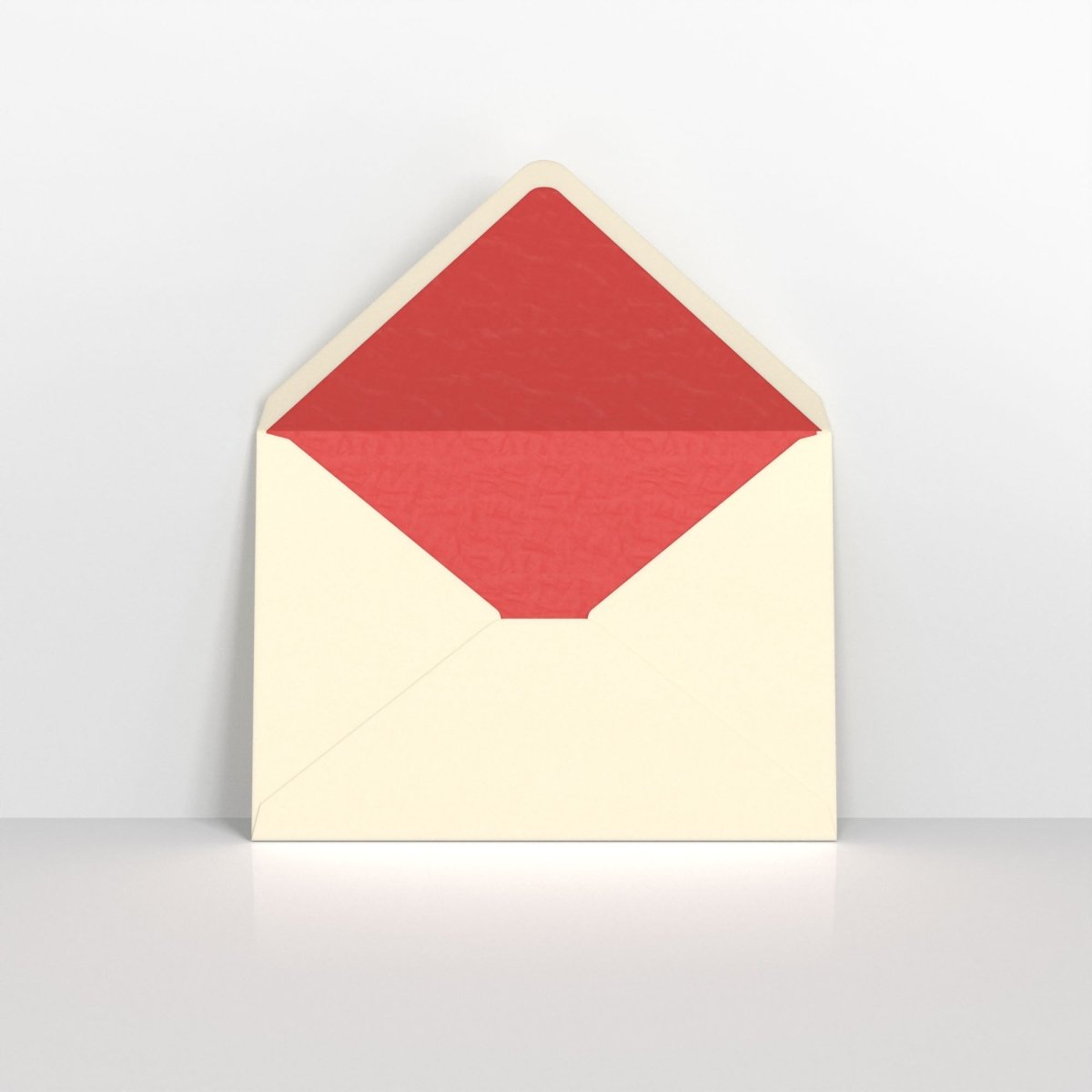 Ivory & Red Fancy Paper Lined Envelopes - C5 - 162 x 229mm