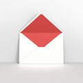 TLC5R - W - White & Red Fancy Paper Lined Envelopes - Lined Envelopes