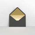 TLC6G - B - Black & Gold Fancy Foil Lined Envelopes - Lined Envelopes