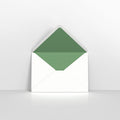 TLC6GR - W - White & Green Fancy Paper Lined Envelopes - Lined Envelopes
