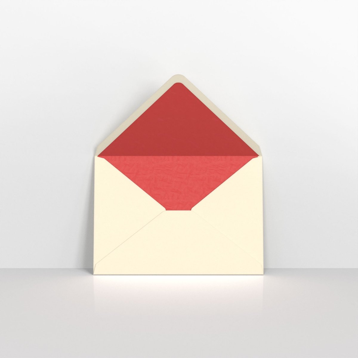 Ivory & Red Fancy Paper Lined Envelopes - C6 - 114 x 162mm