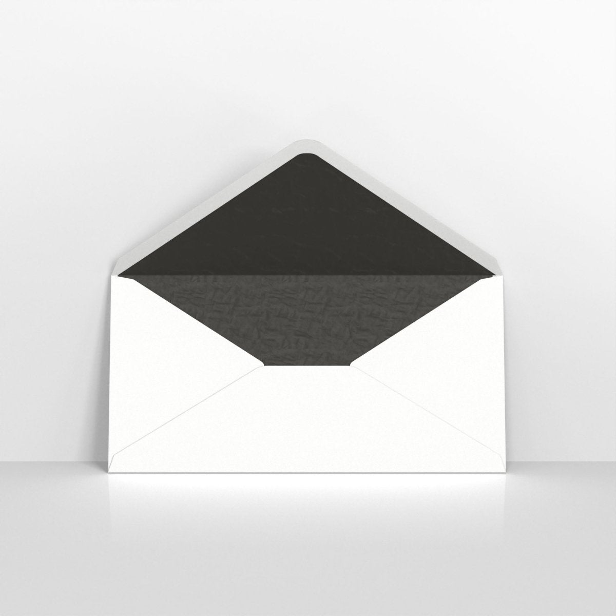 White & Black Fancy Paper Lined Envelopes - DL - 110 x 220mm