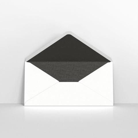 TLDLB - W - White & Black Fancy Paper Lined Envelopes - Lined Envelopes