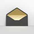 TLDLG - B - Black & Gold Fancy Foil Lined Envelopes - Lined Envelopes