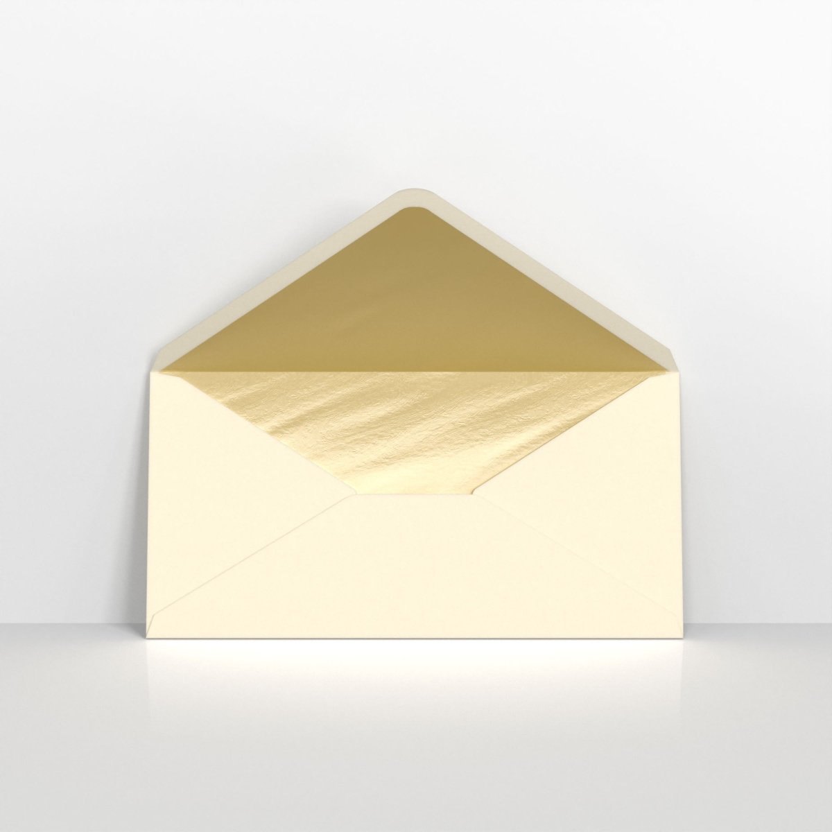 Ivory & Gold Fancy Foil Lined Envelopes - DL - 110 x 220mm