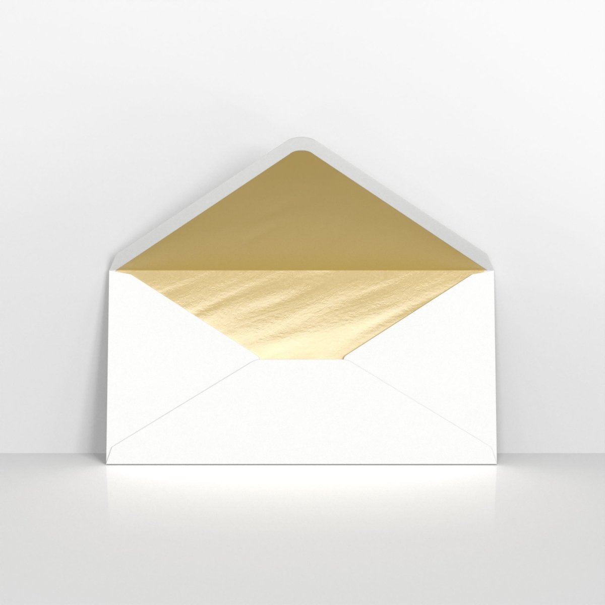White & Gold Fancy Foil Lined Envelopes - DL - 110 x 220mm